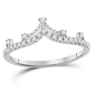 10K White Gold 1/5 Carat TW Diamond Stackable Band