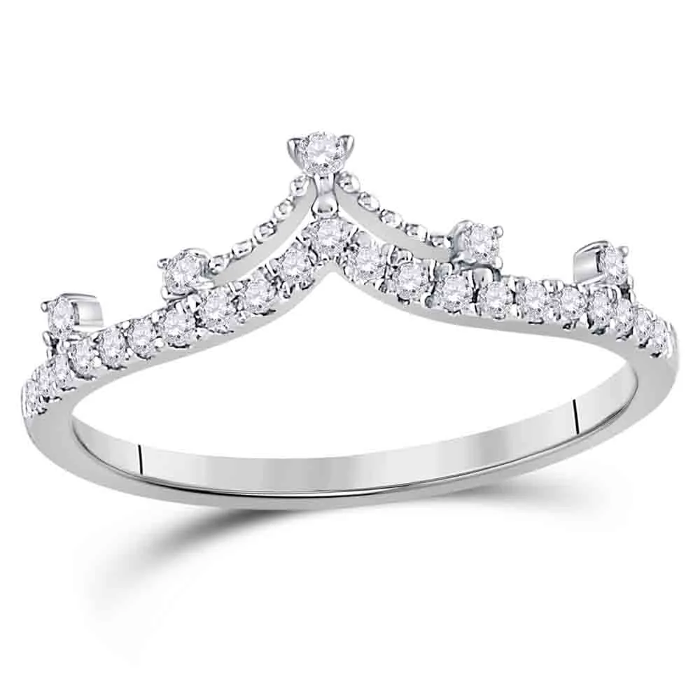 10K White Gold 1/5 Carat TW Diamond Stackable Band