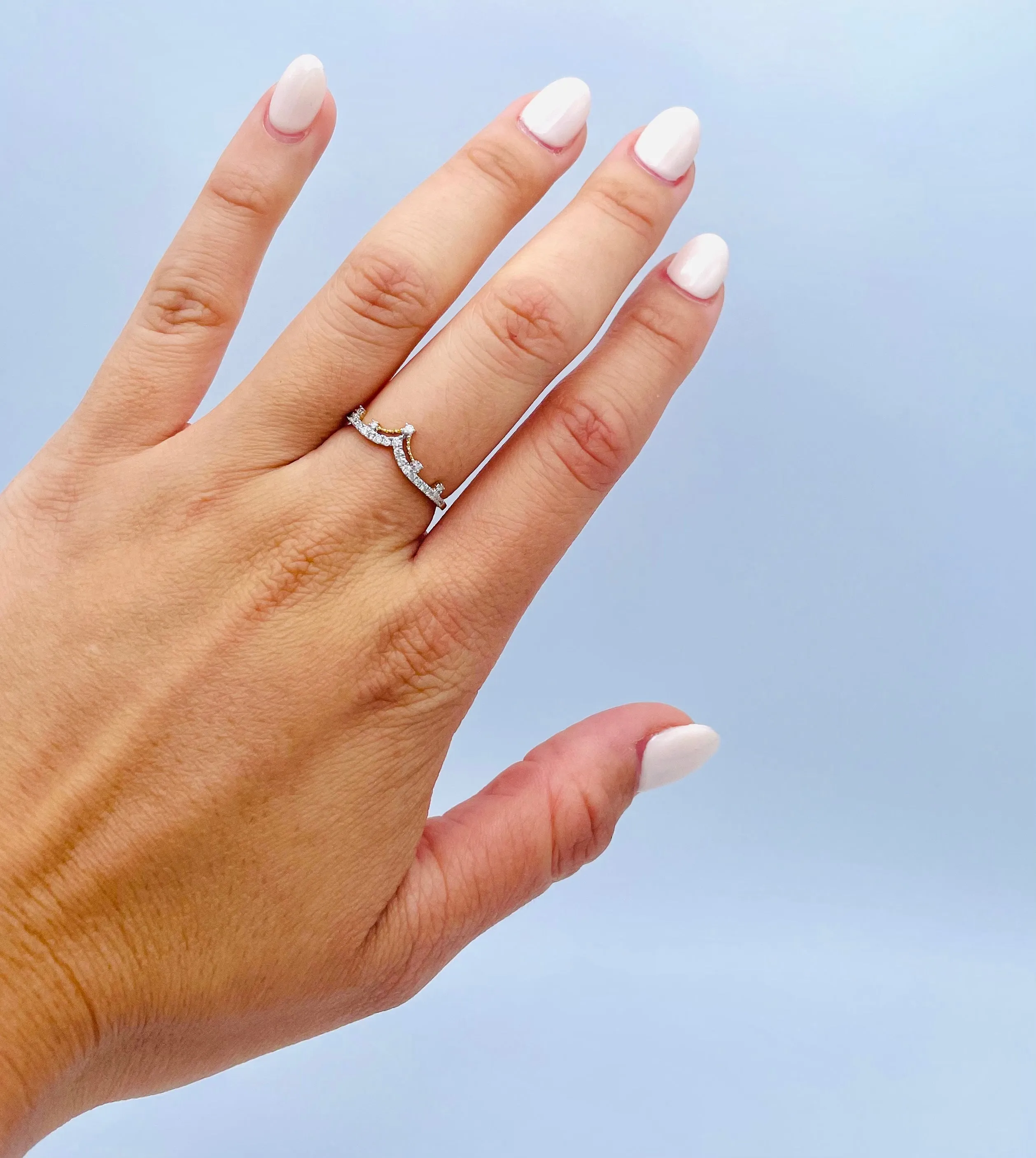 10K White Gold 1/5 Carat TW Diamond Stackable Band