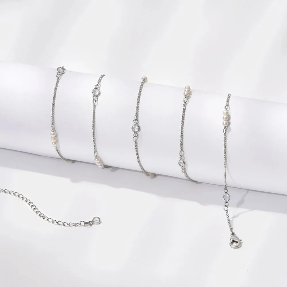 14K Gold Adjustable Sexy Waist Body Chains- Pearl & Cuban