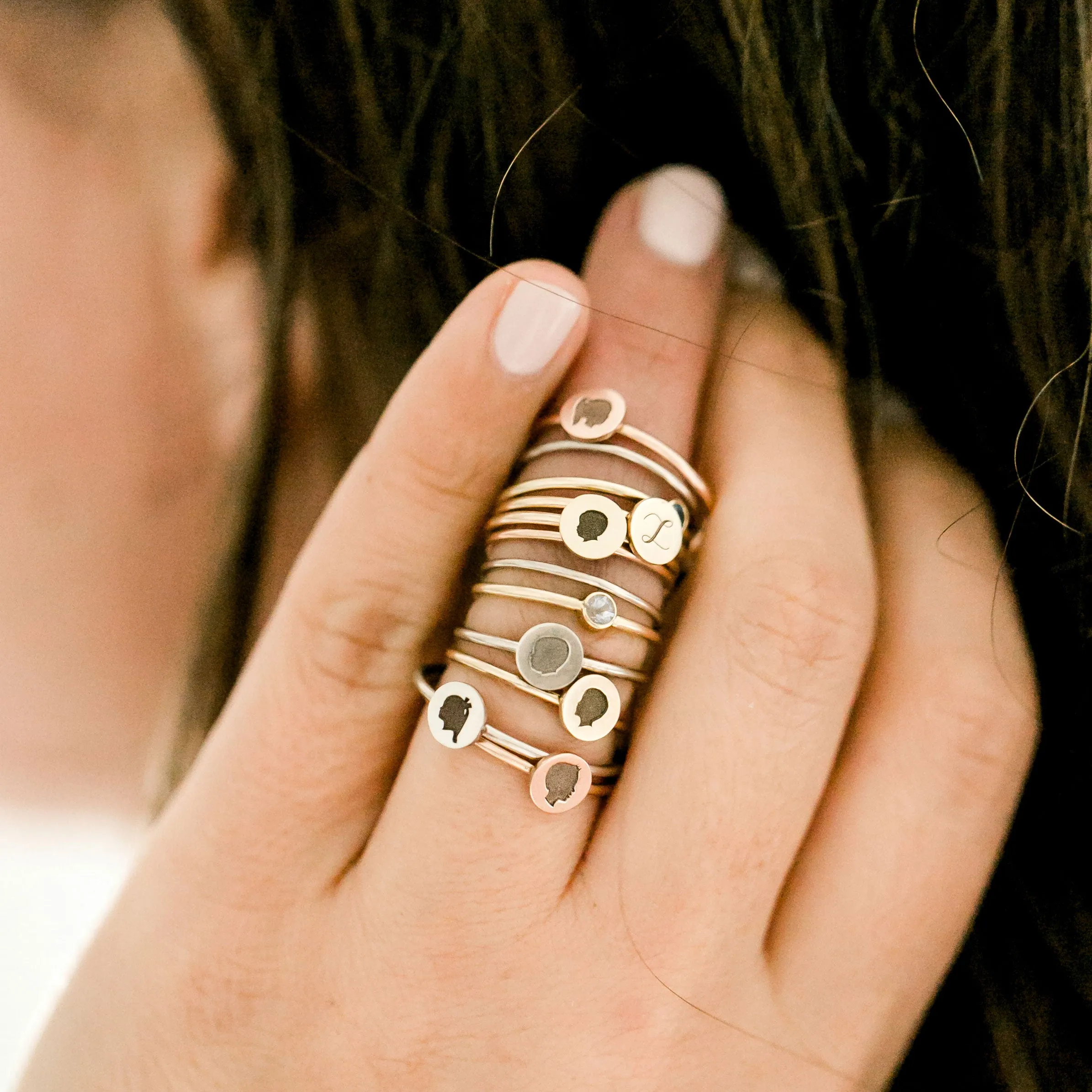 14K Tiny Birthstone Ring