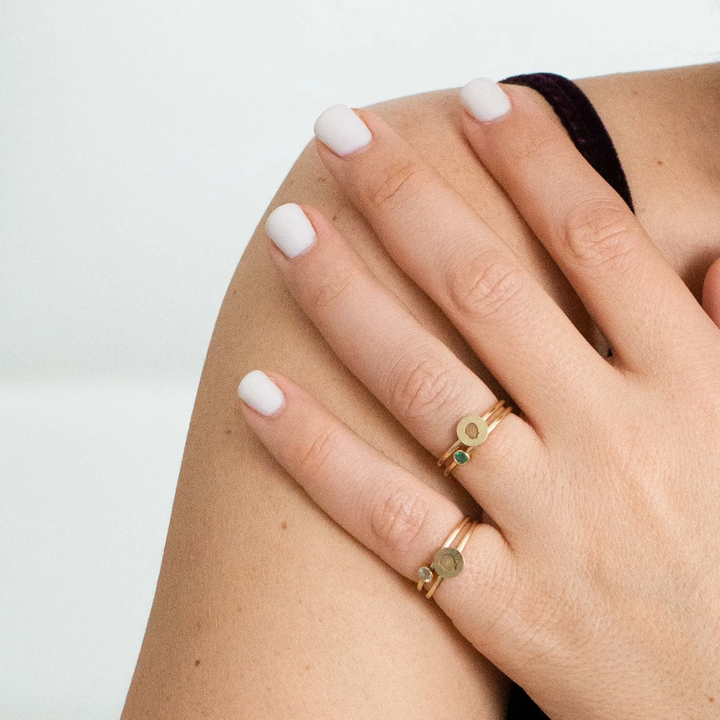 14K Tiny Birthstone Ring