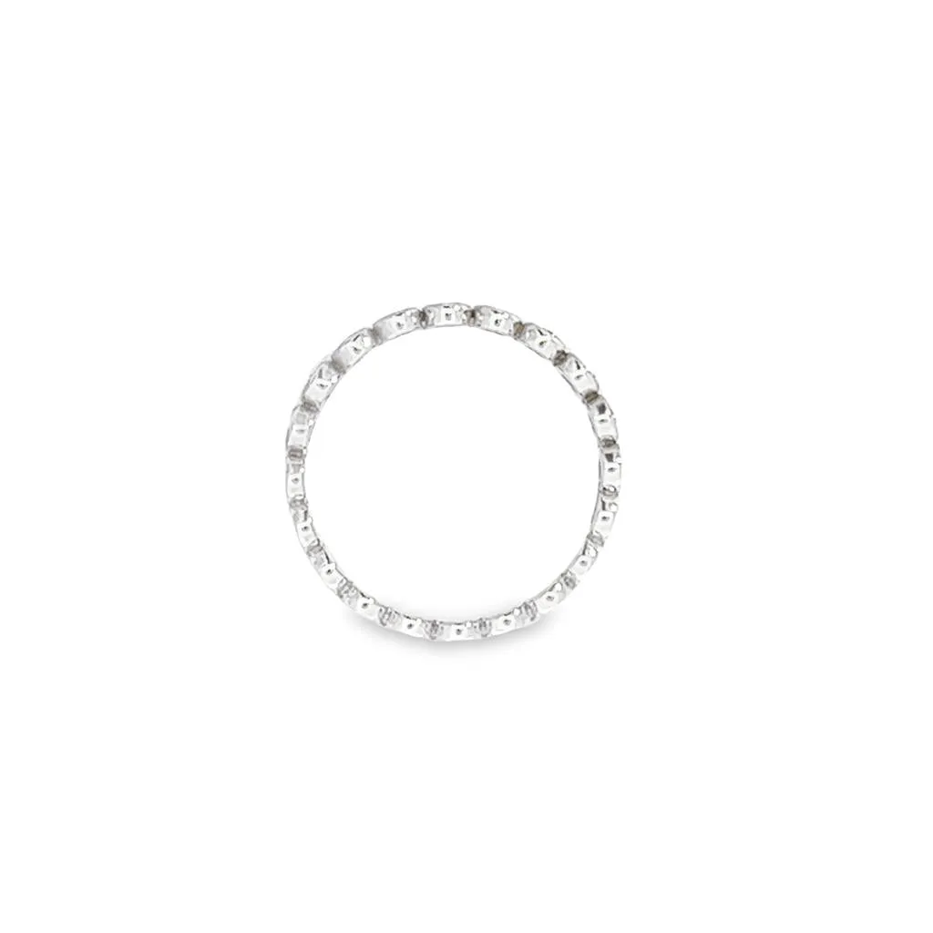 14K White Gold 0.43ctw Stackable Oval Diamond Wedding Band