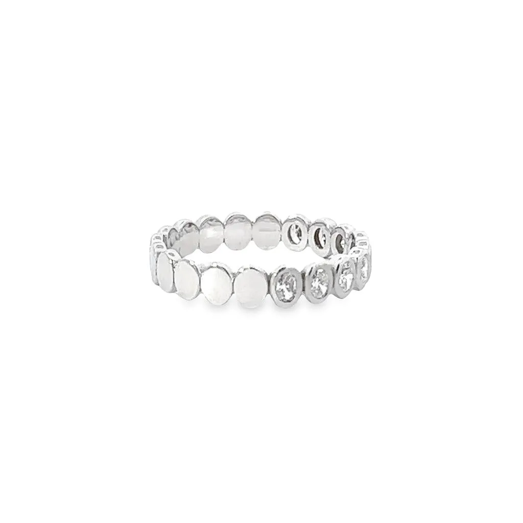 14K White Gold 0.43ctw Stackable Oval Diamond Wedding Band