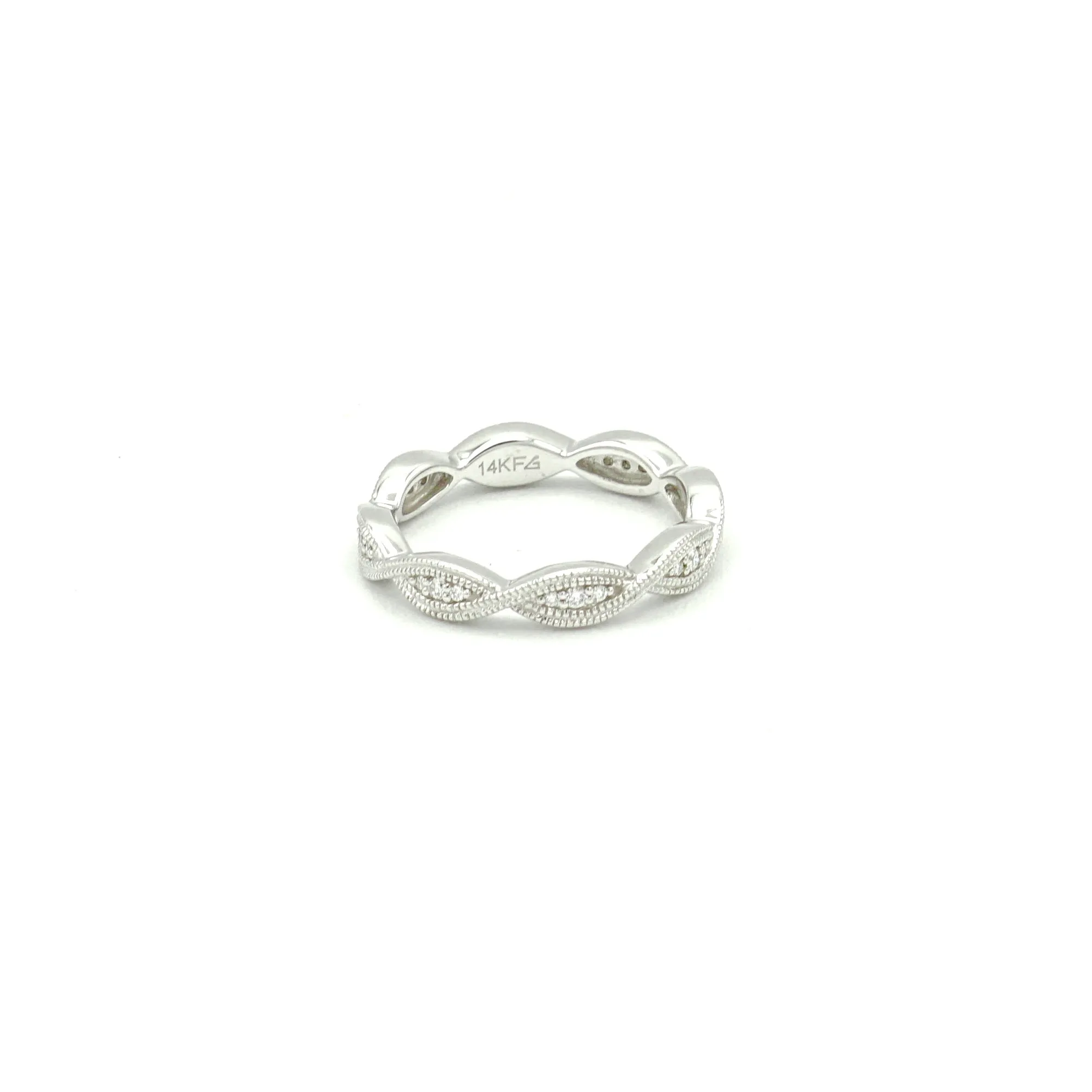 14K White Gold Stackable Eternity Diamond Band