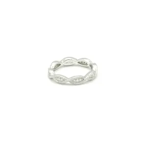 14K White Gold Stackable Eternity Diamond Band