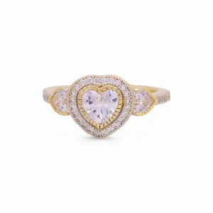 14K Yellow and White Gold Women's Engagement Ring / Stone: Cz / Size: 7 / Weight: 5 GR / KEEWRTT4ER