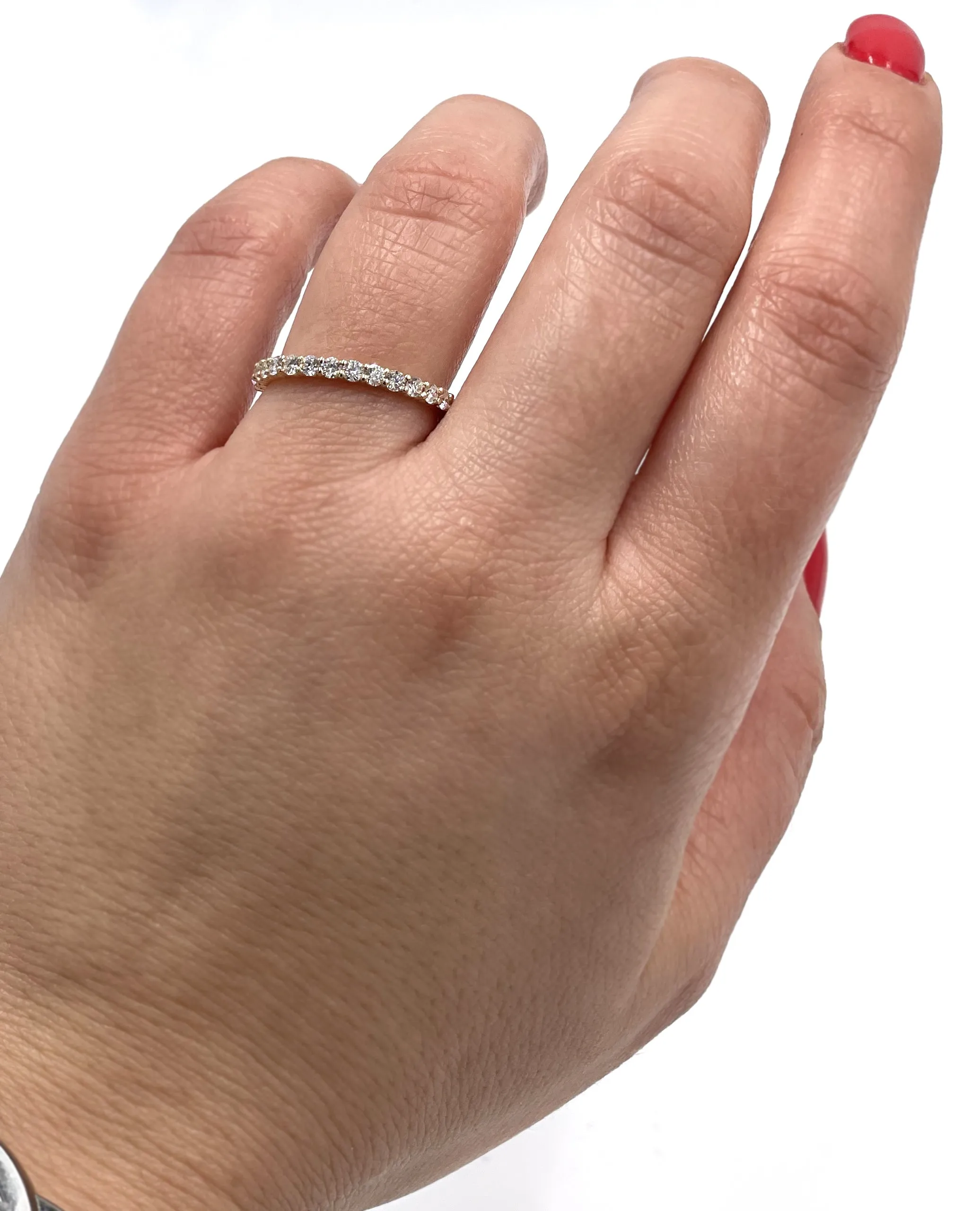 14K Yellow Gold Diamond Eternity Ring - 2mm Wide