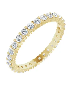 14K Yellow Gold Diamond Eternity Ring - 2mm Wide
