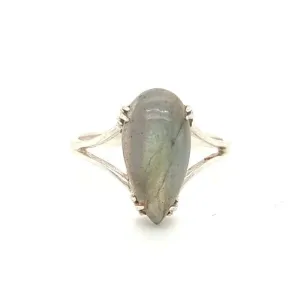 925 Silver Teardrop Ring P 2.8g Preowned