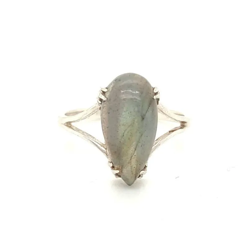 925 Silver Teardrop Ring P 2.8g Preowned