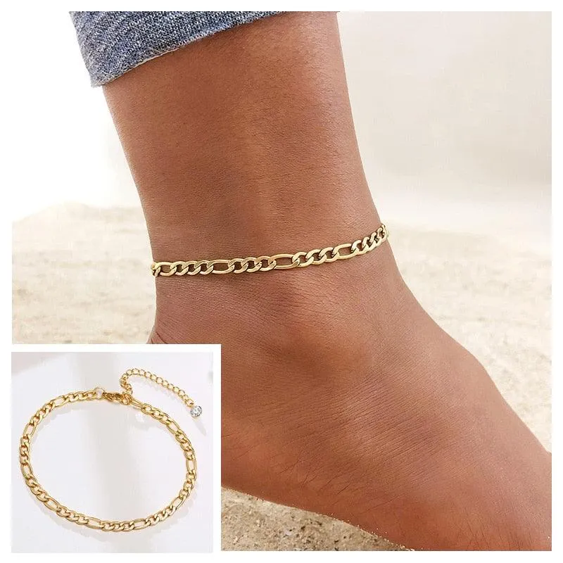 Adjustable Summer Beach Snake Chain Anklet