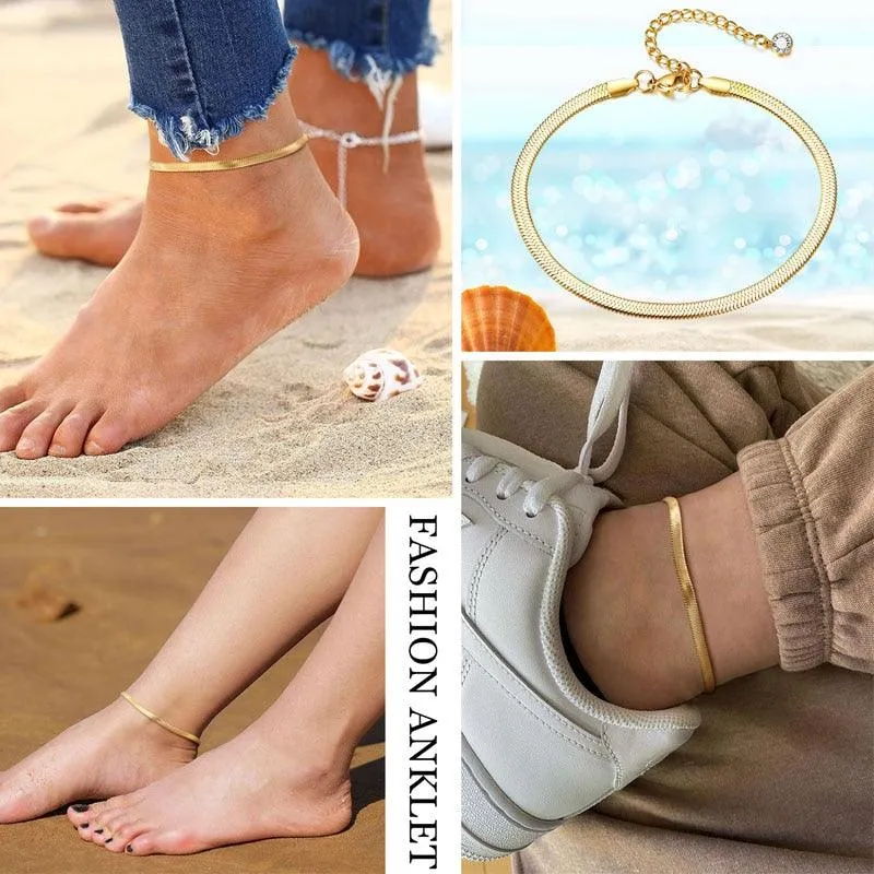 Adjustable Summer Beach Snake Chain Anklet