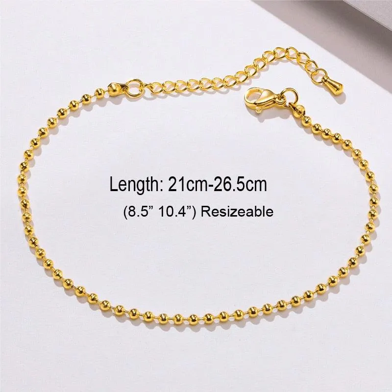 Adjustable Summer Beach Snake Chain Anklet