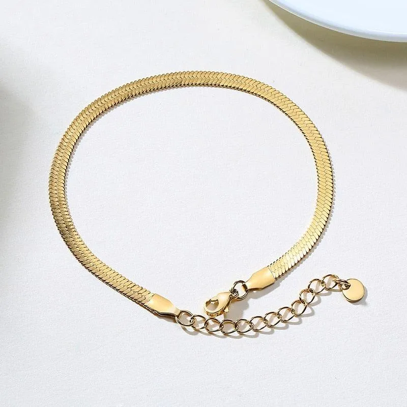 Adjustable Summer Beach Snake Chain Anklet