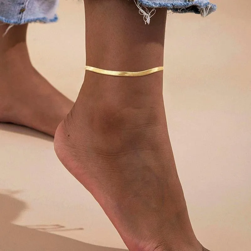 Adjustable Summer Beach Snake Chain Anklet