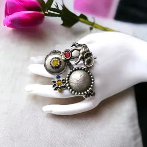 Alia Silver Lookalike Oxidised Fusion Ring