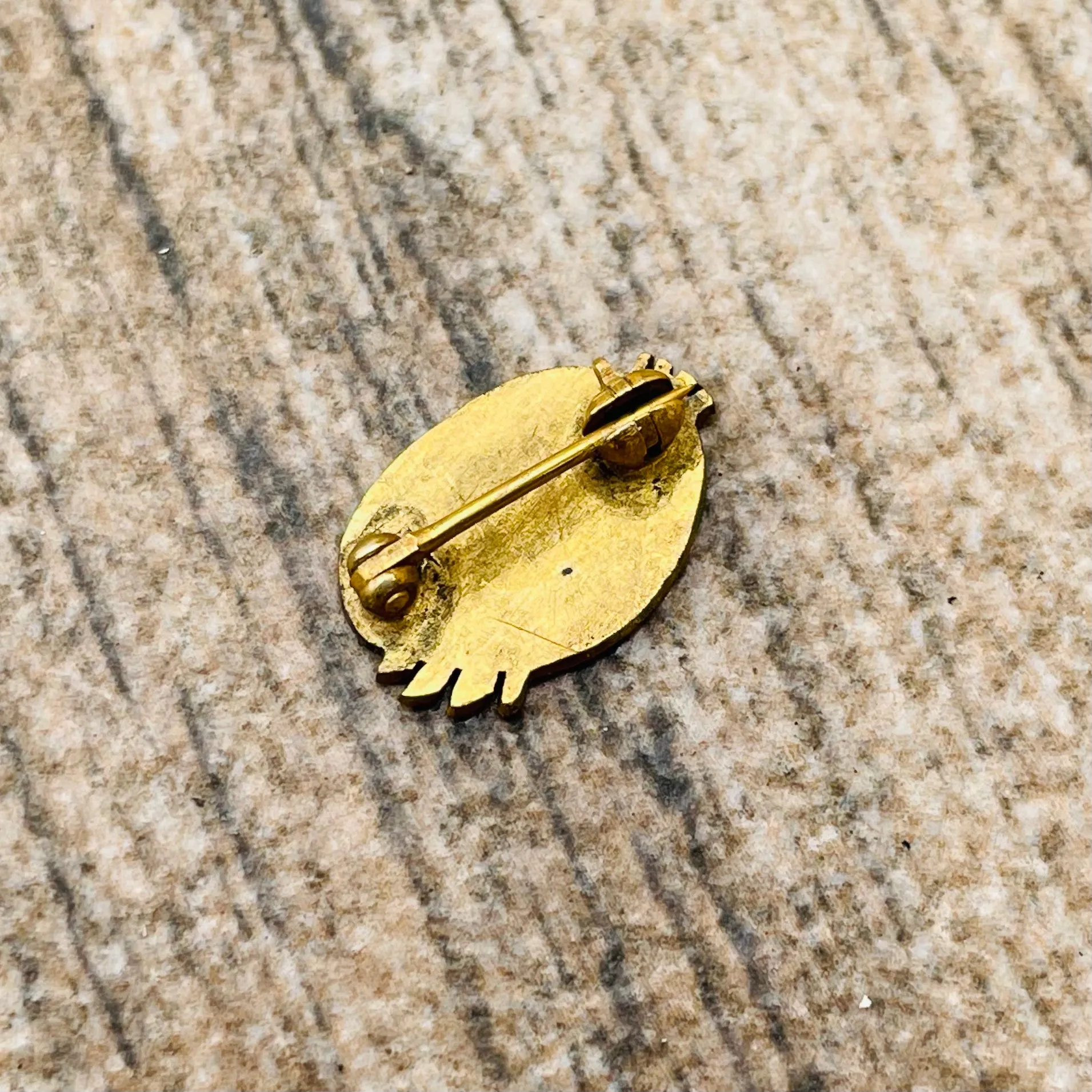 Antique 14K Yellow Gold 585 Gem Stone Number 33 Degree Masonic Brooch Pin 1.0g