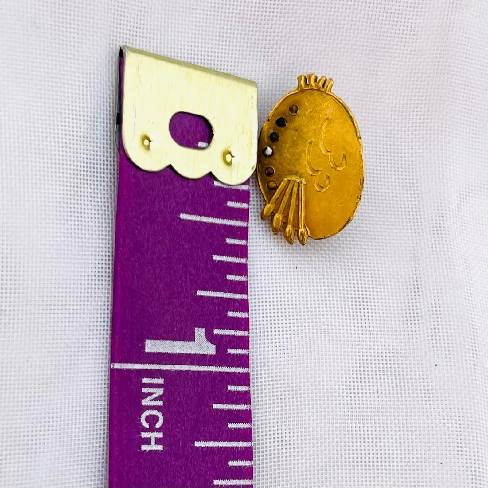 Antique 14K Yellow Gold 585 Gem Stone Number 33 Degree Masonic Brooch Pin 1.0g