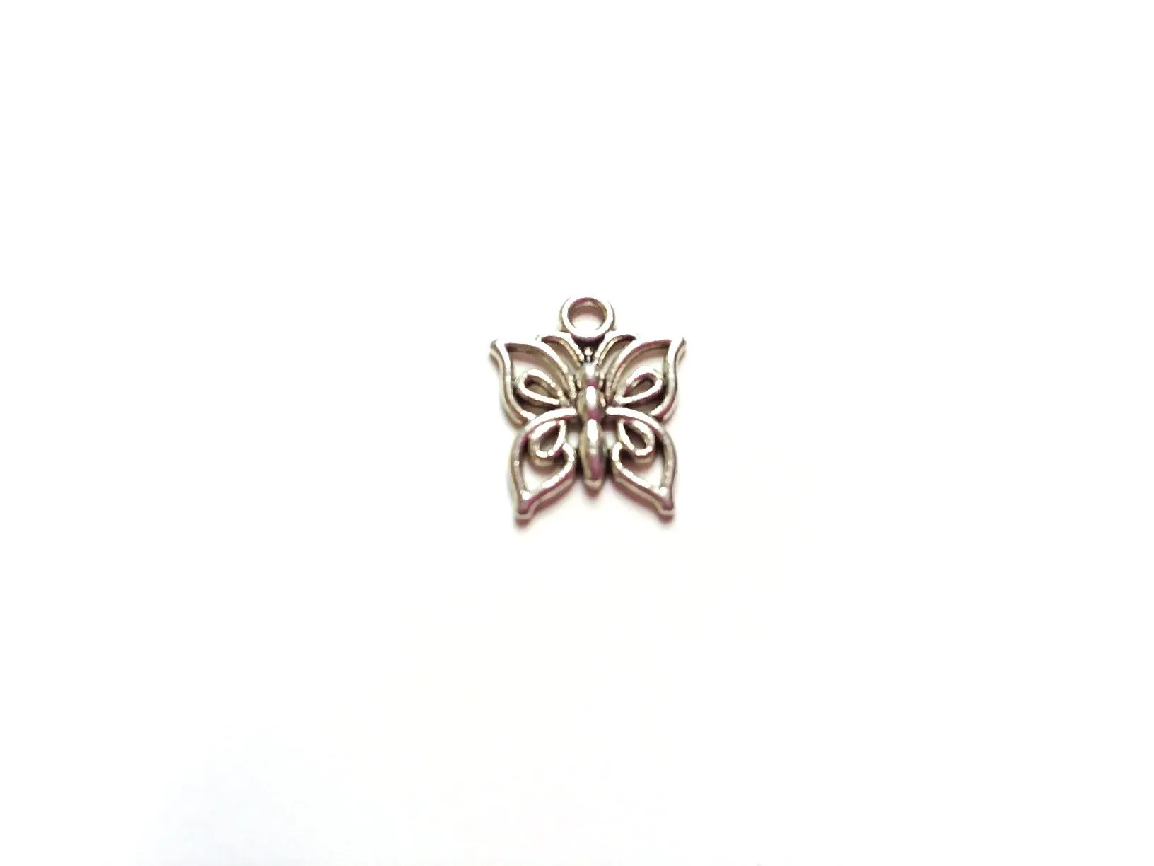 Antique Silver Butterfly Pendant Charms (Jumprings Included)