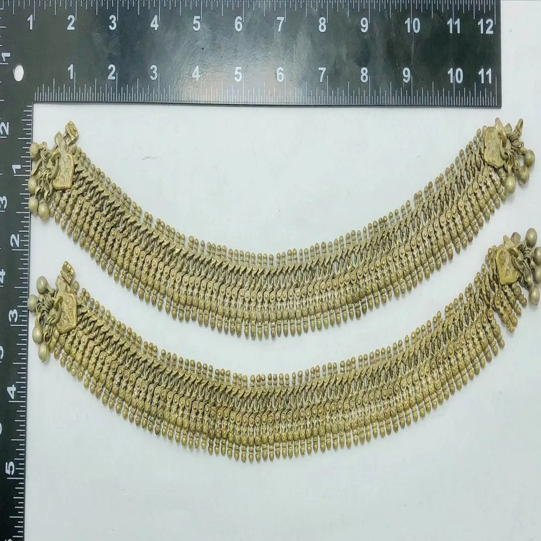 Antique Tribal Rustic Vintage Anklet Pair