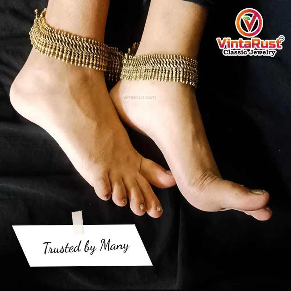 Antique Tribal Rustic Vintage Anklet Pair