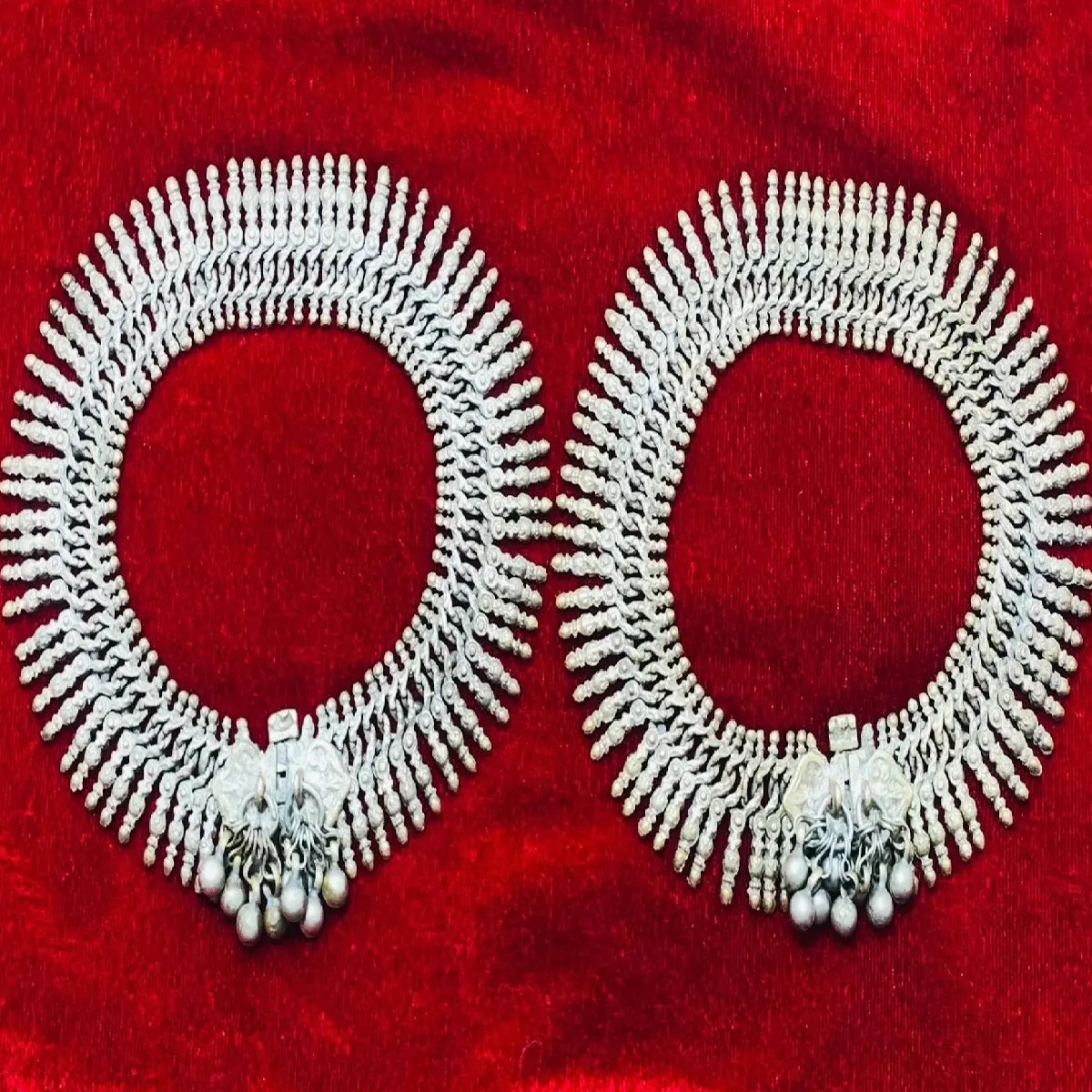 Antique Tribal Rustic Vintage Anklet Pair