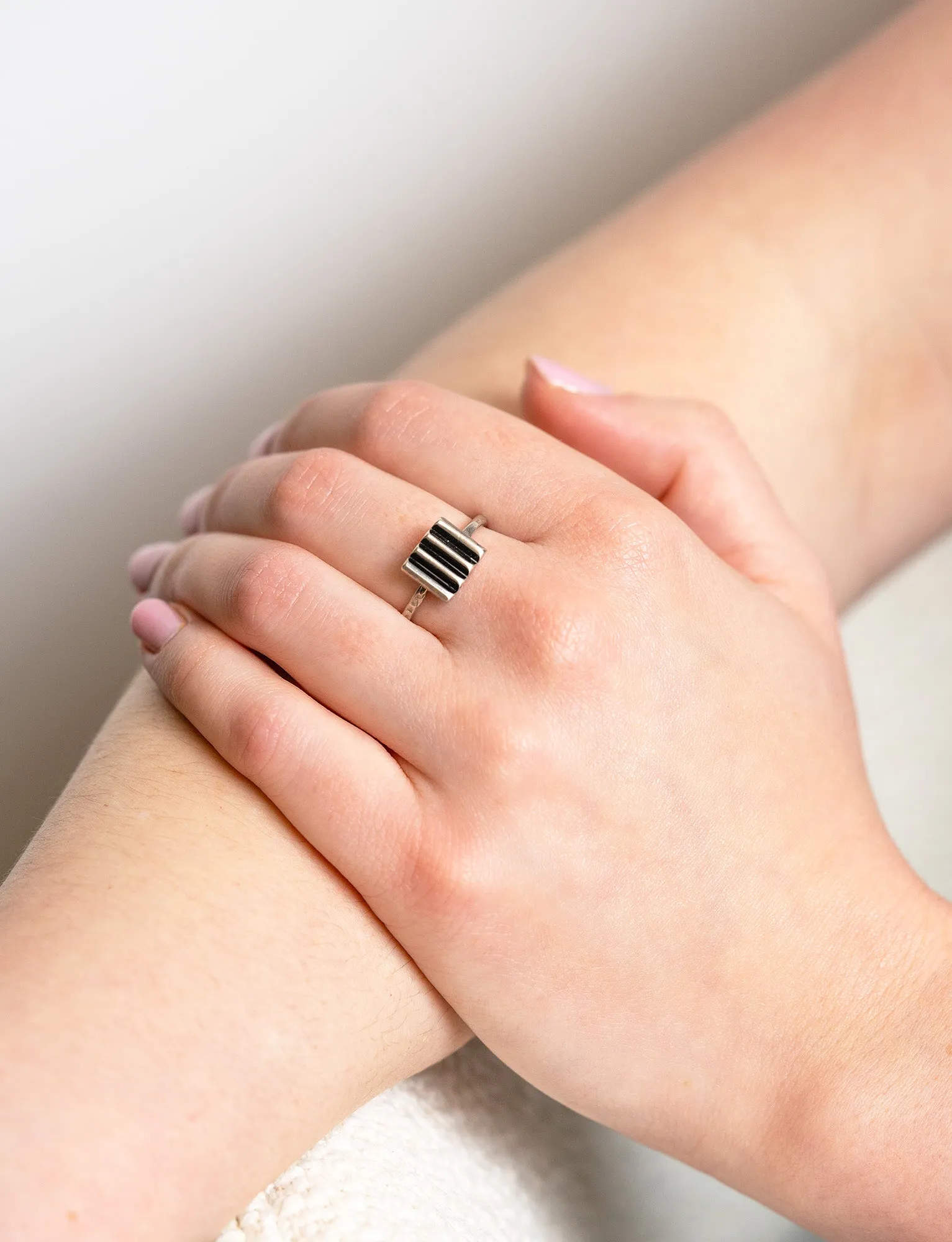 Arianna Nicolai Sterling Silver Ridged-Top Ring