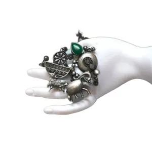 Arya Silver Lookalike Oxidised Fusion Ring