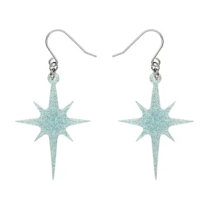 Atomic Star Glitter Drop Earring - Blue