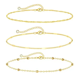Bead Twisted Rope Anklets Stack