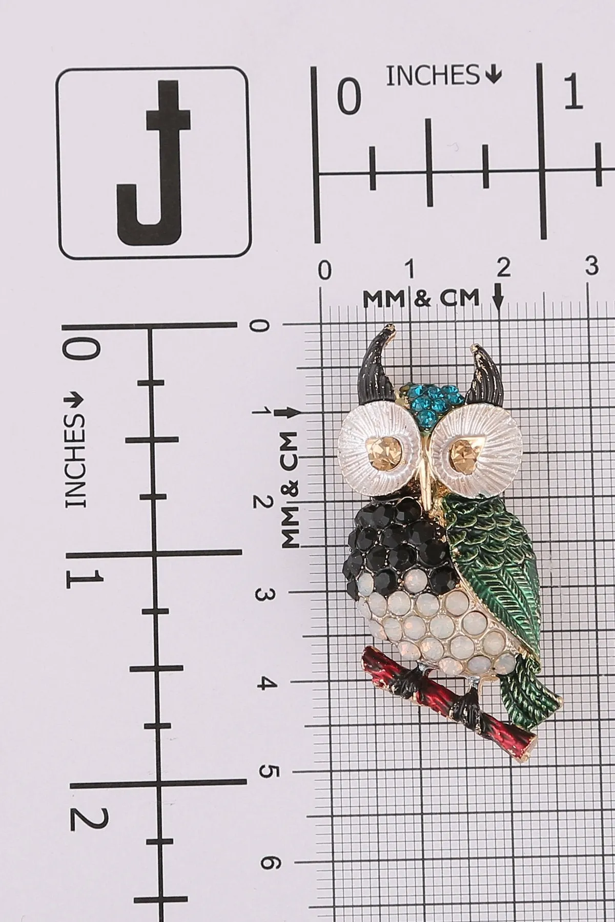 Beautiful Multicoloured Stones Encrusted Owl Pin Luxury Brooch