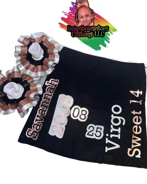 Birthday skirt set, Pleated skirt set, sweet 14