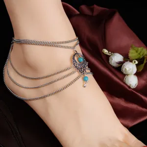 Boho Tassels Chains Barefoot Anklet