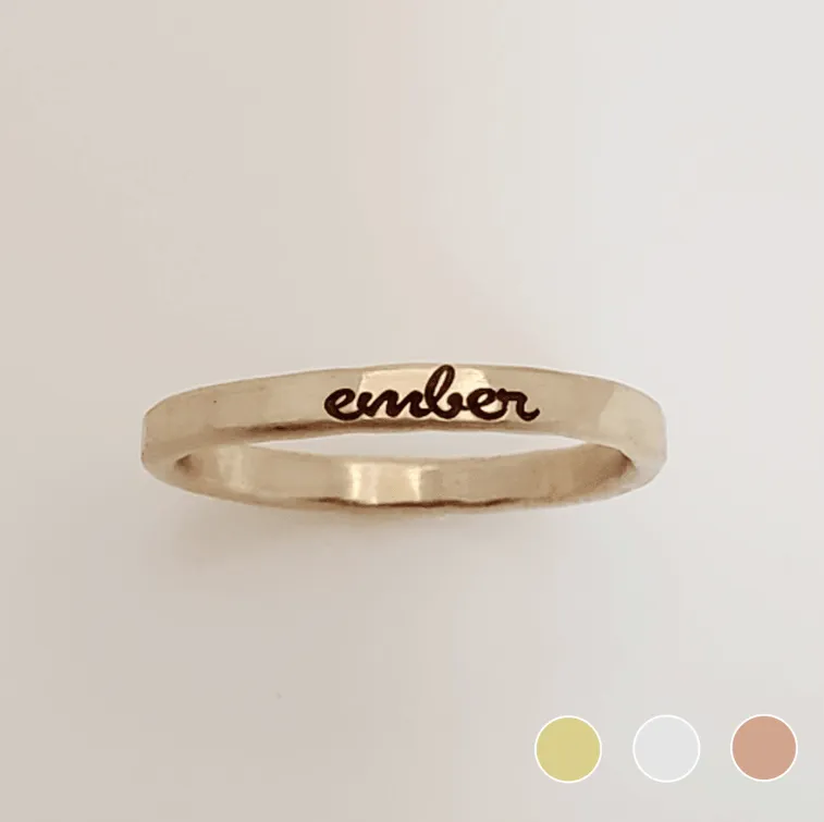 Bold Cursive Name Ring
