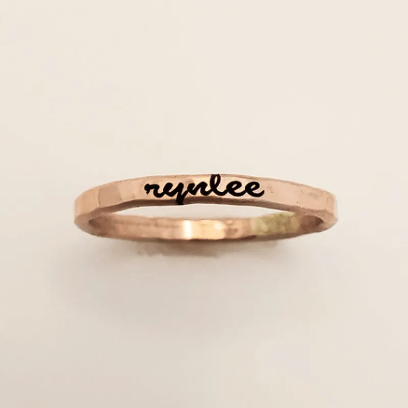 Bold Cursive Name Ring