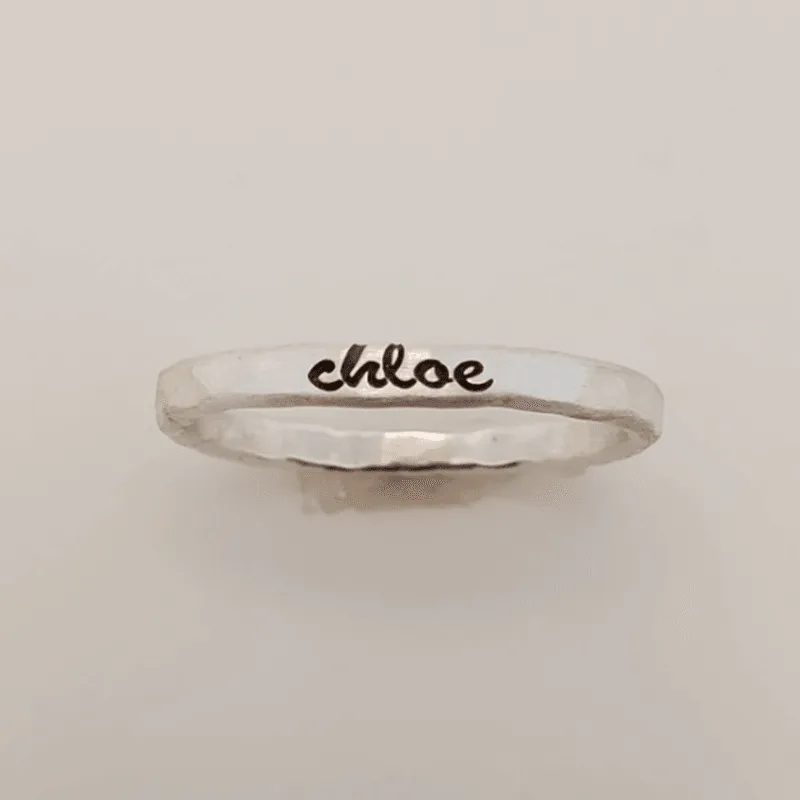 Bold Cursive Name Ring