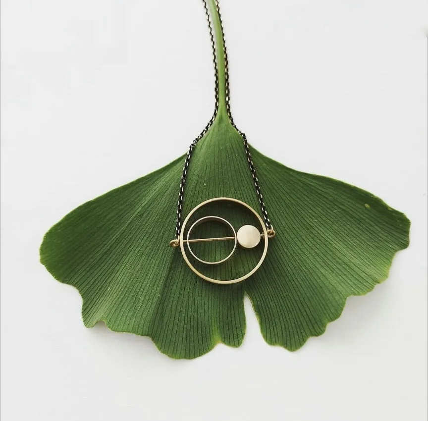 Brass Rings Within Rings Necklace