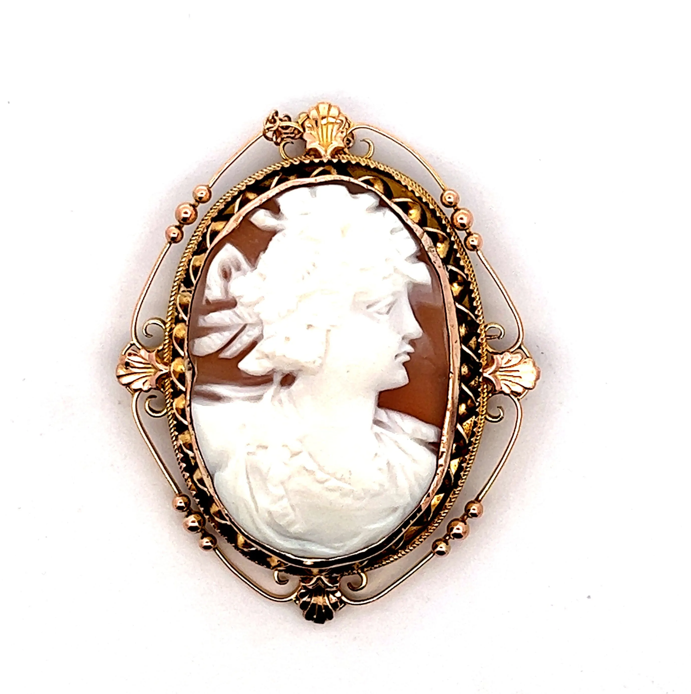 Cameo 9ct Yellow Gold Vintage Brooch
