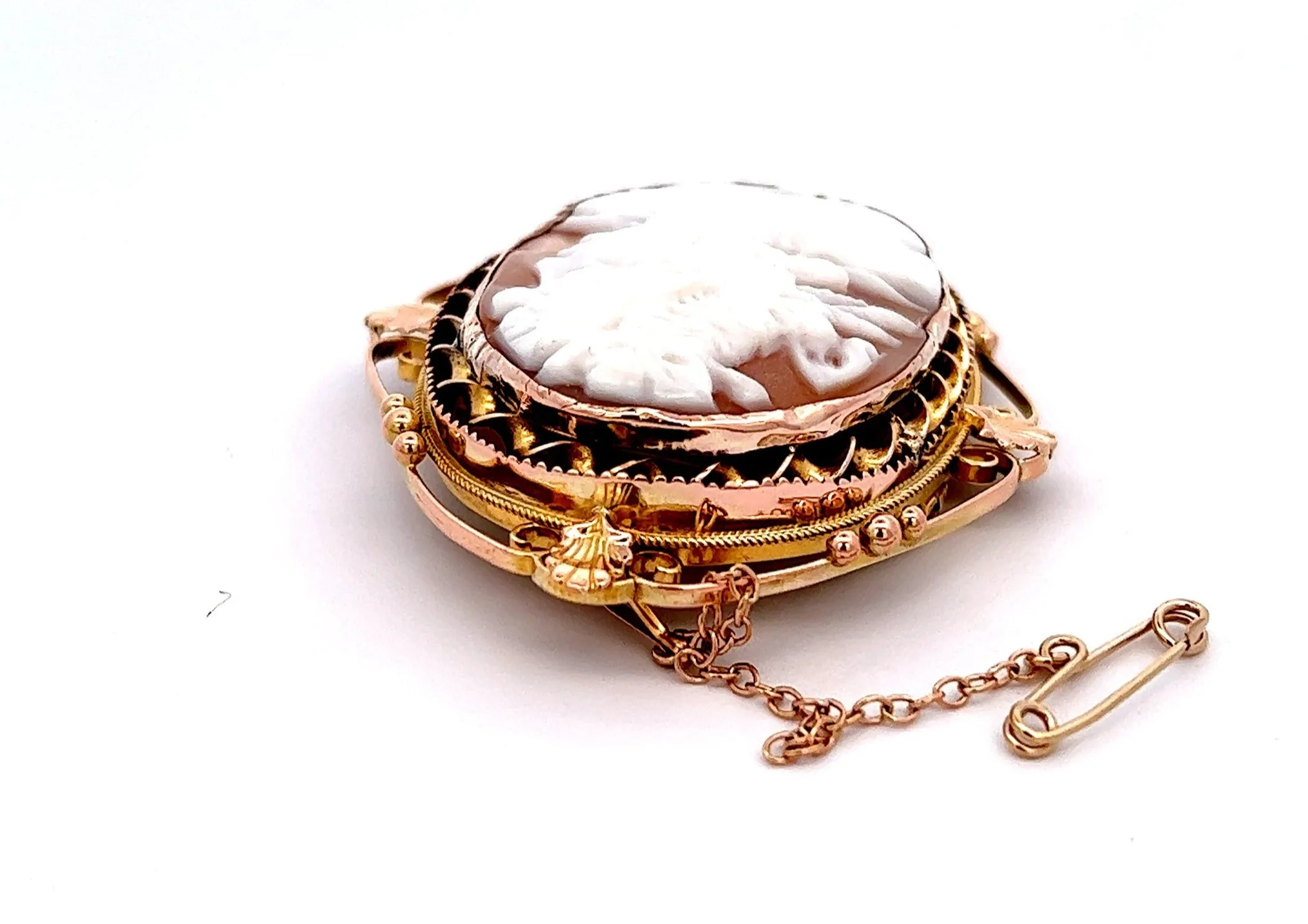 Cameo 9ct Yellow Gold Vintage Brooch