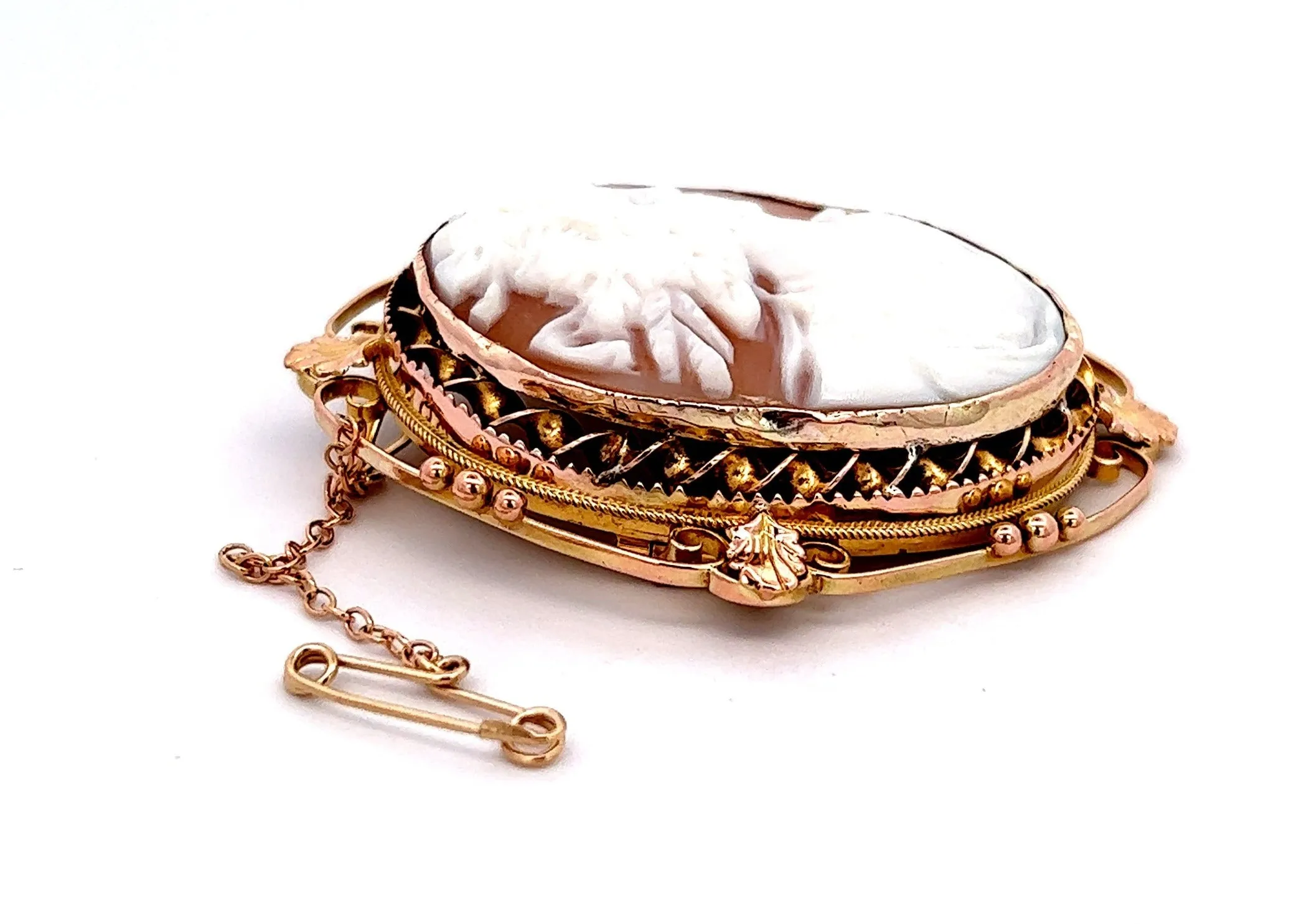Cameo 9ct Yellow Gold Vintage Brooch