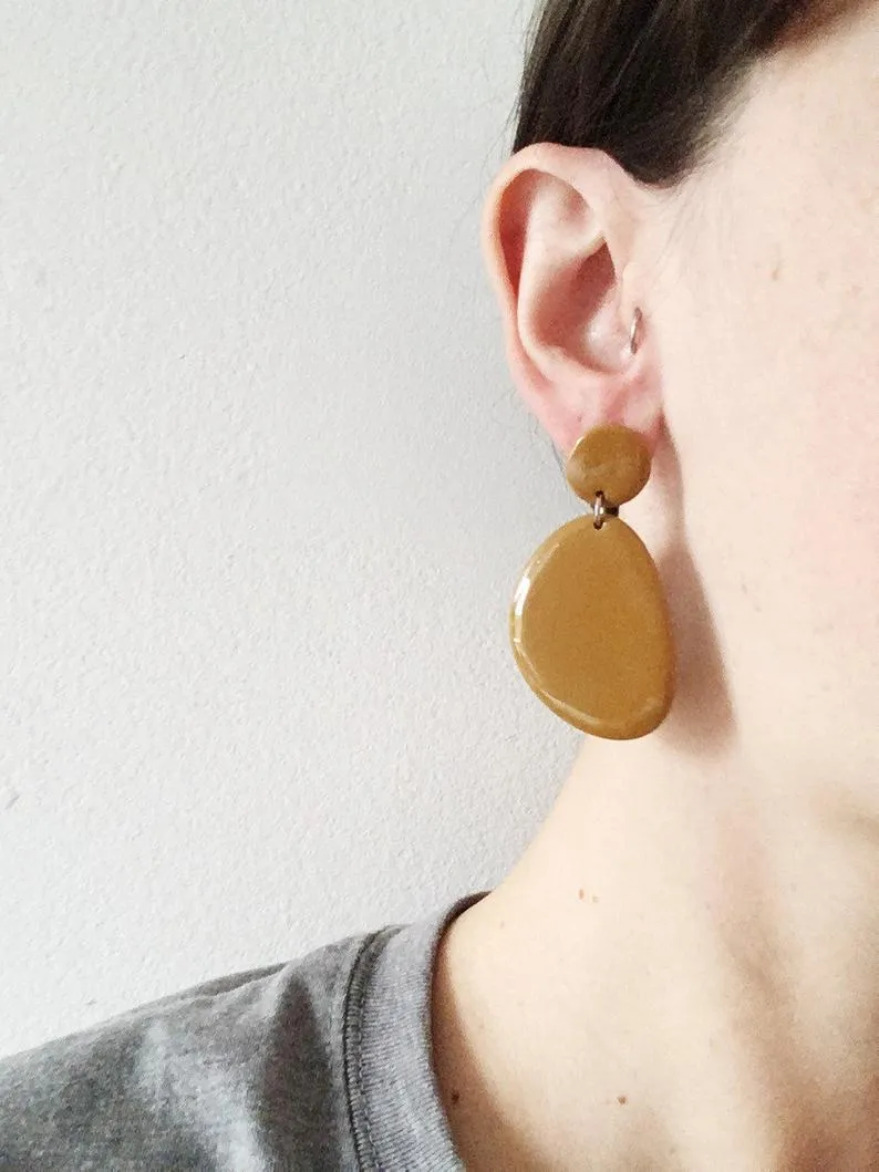 Cartouche MTL Olive Earrings (Various Colours)