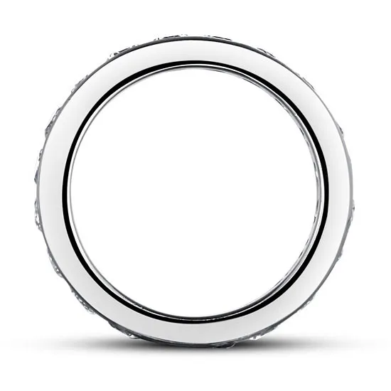 Channel Setting Created Diamond 925 Sterling Silver Eternity Band Wedding Anniversary Ring XFR8004