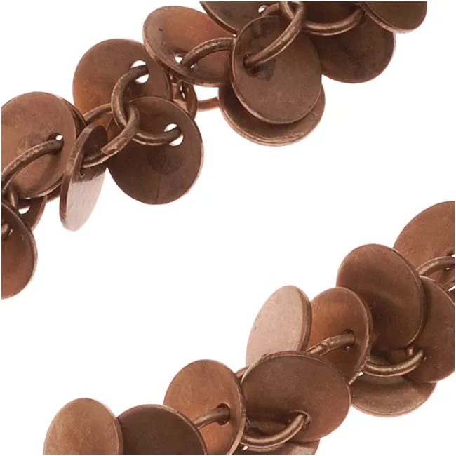 Charm Chain, Coin 6mm, Antiqued Copper Plated, by the Inch