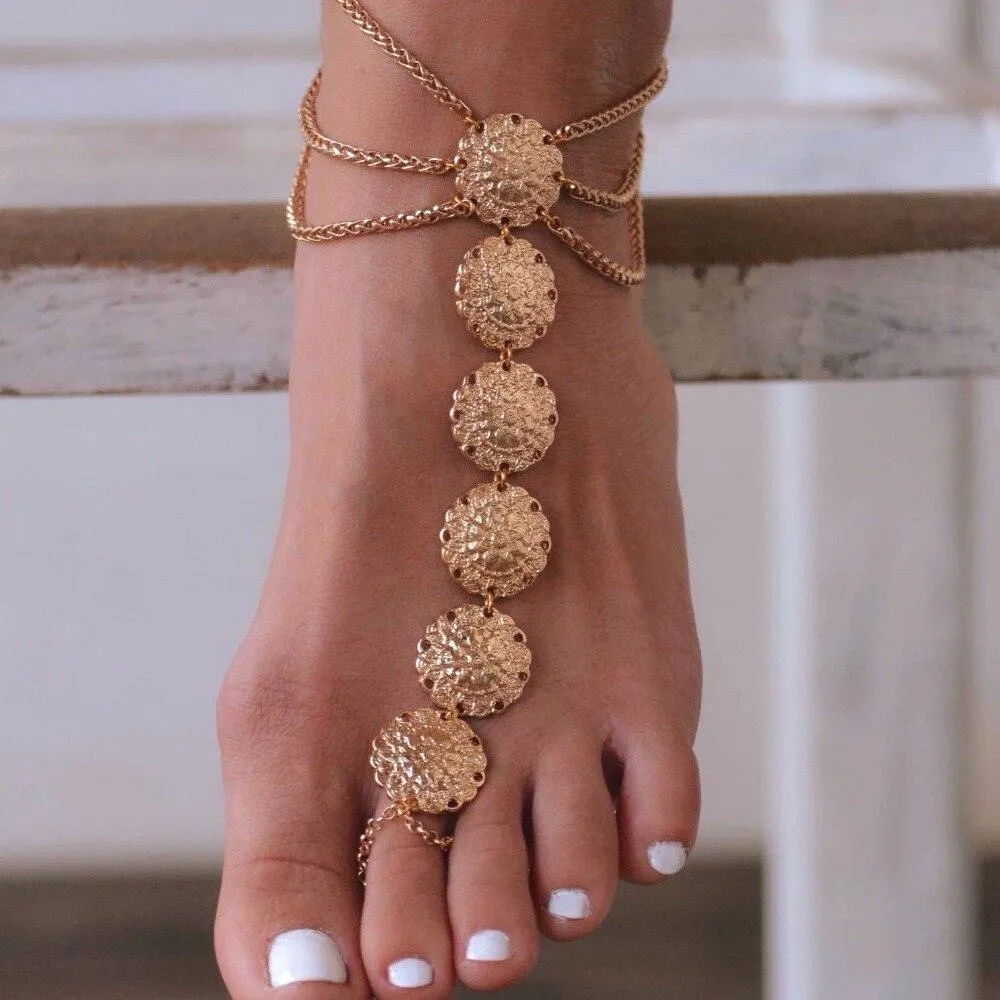 Coin Pendant Chain Ankle Bracelet