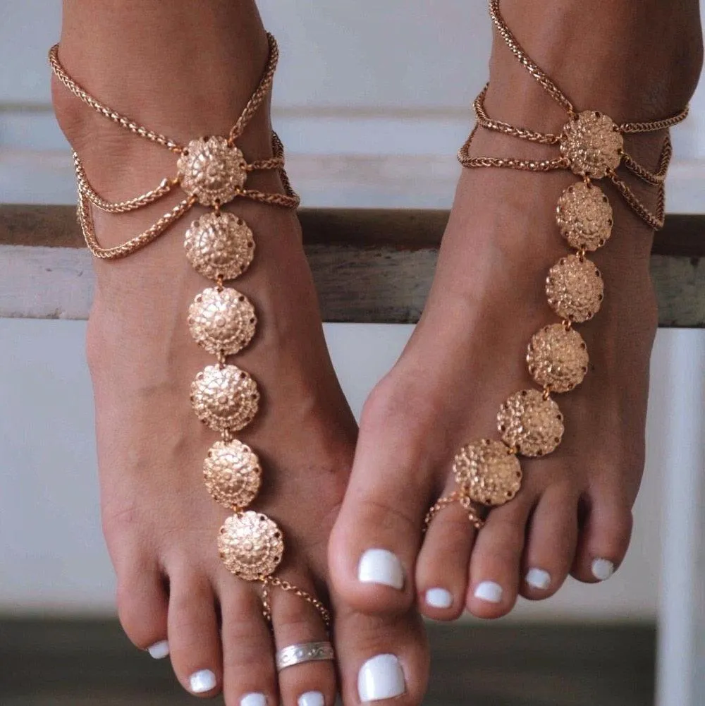 Coin Pendant Chain Ankle Bracelet