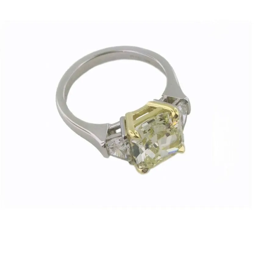 Custom | 3 Stone Statement Ring, Prongs, Platinum, 18k   Diamonds