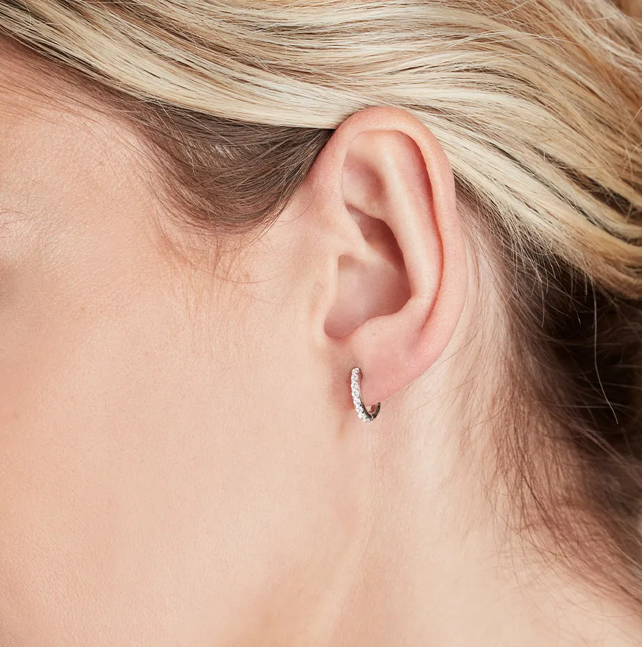 Diamond Crystal Huggie Earrings