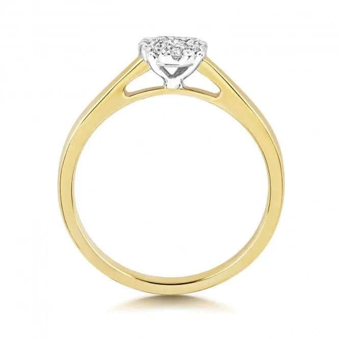 Diamond Jewellery 9ct Illusion Solitaire Gold Rings RD689