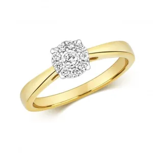 Diamond Jewellery 9ct Illusion Solitaire Gold Rings RD689